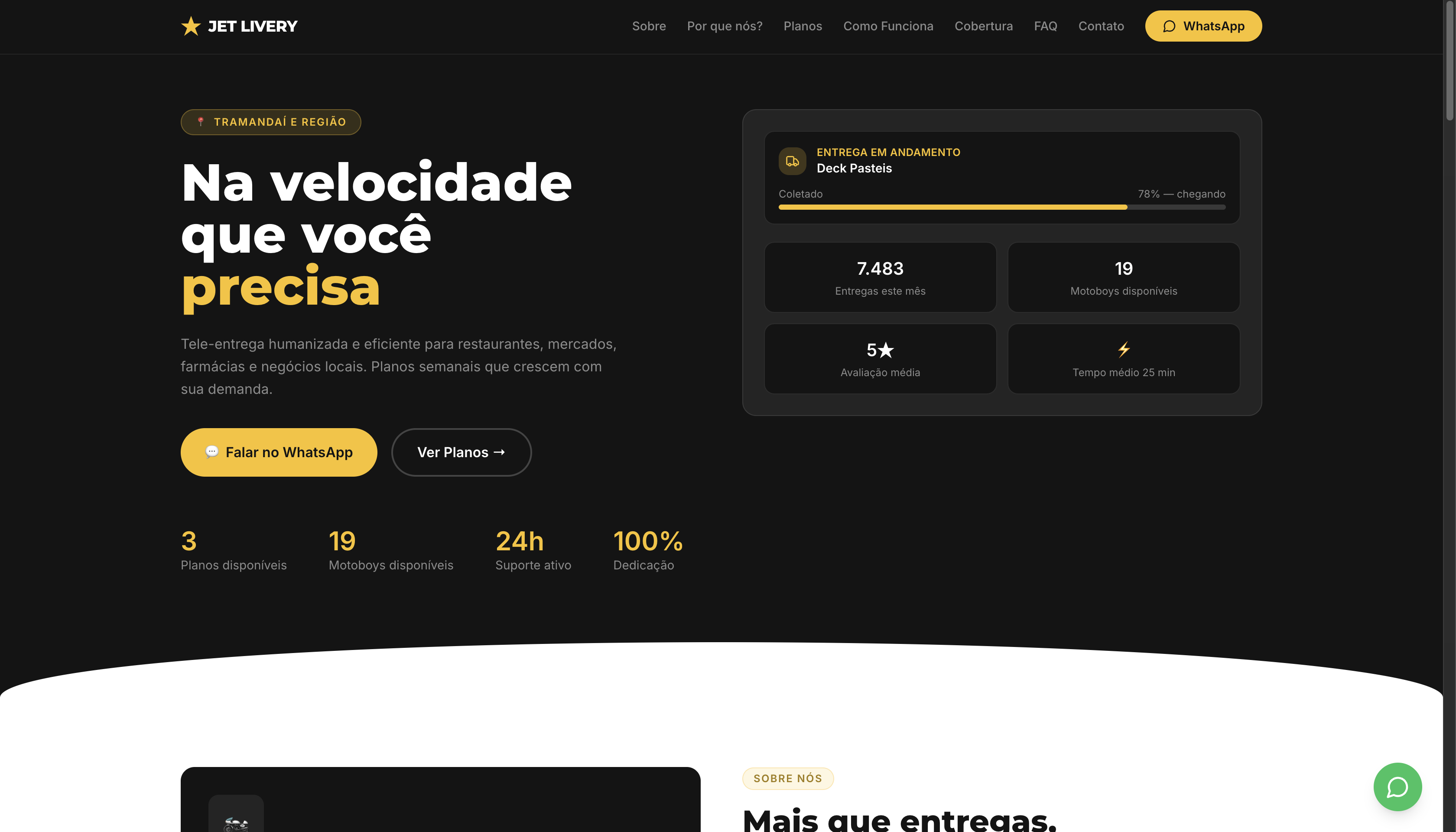 Captura de tela do site Jet Livery